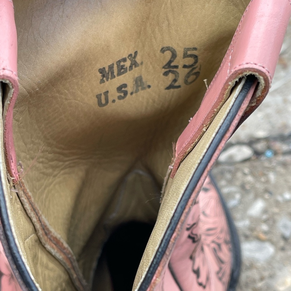 Pink Western Embroidered Boots - Picture 5 of 6